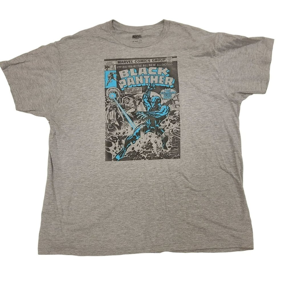 Marvel Comics Black Panther T-Shirt Short Sleeve Grey Men's 2XL